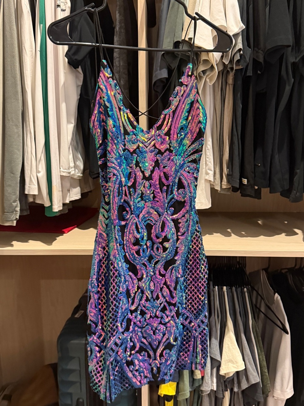 Windsor Purple Sequin Embellished Mini Dress